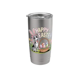Happy Easter Greyhound Bunny Ear Dog Egg Hunt Stainless Steel Insulated Tumbler