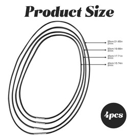 BinXiaoQin Men's Leather Necklace Set of 4, Titanium steel + waxed, not have