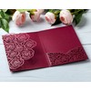 Rodvanvo 20 Pcs Laser Cut Wedding Invitations Card Pocket with