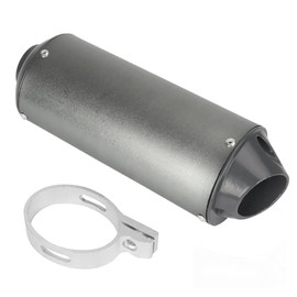 CMIYETO 38mm Exhaust Silencer Muffler Pipe & Clamp Motorcycle for 50cc 70cc 90cc 110cc 125cc 150cc 160cc for Honda Yamaha Kawasaki Taotao Sport-B Pit Bike Dirt Bike 4 Wheeler ATV Quad Motocross Grey