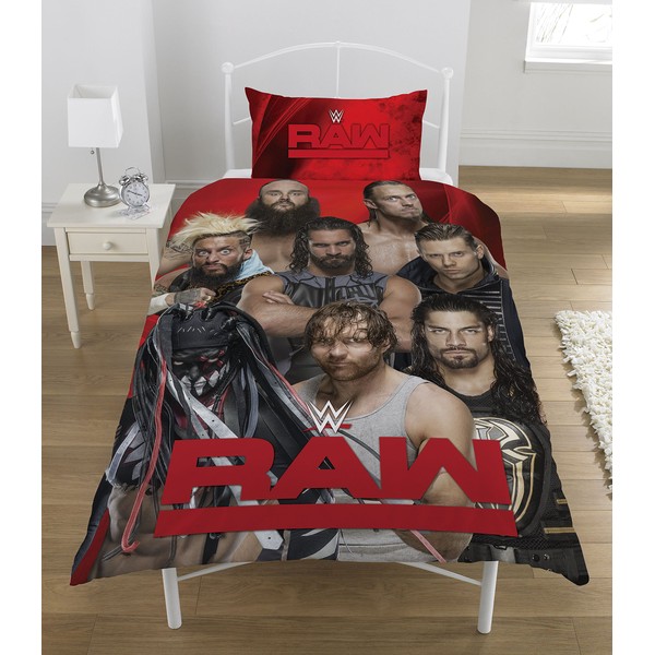 WWE 'Raw v Smackdown Duvet Set, Polyester-Cotton, Multicolour- Single