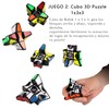 2 in 1 cubo Giratorio，Cubo 3D Puzzle 1x3x3 y Gira