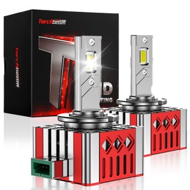 Torchbeam D3S D3R LED Bulbs, 6000K 45W HID Bulbs, 28000 Lumens 66340 42403 42302 (42403C1) for HID Assembly, Plug and Play Fog Light Bulbs, Pack of 2