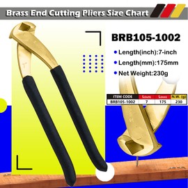 WEDO Brass End Cutting Pliers 7", Wire Cutter, End Cut Nippers with Non-Slip Handle, Wire Cutting Pliers