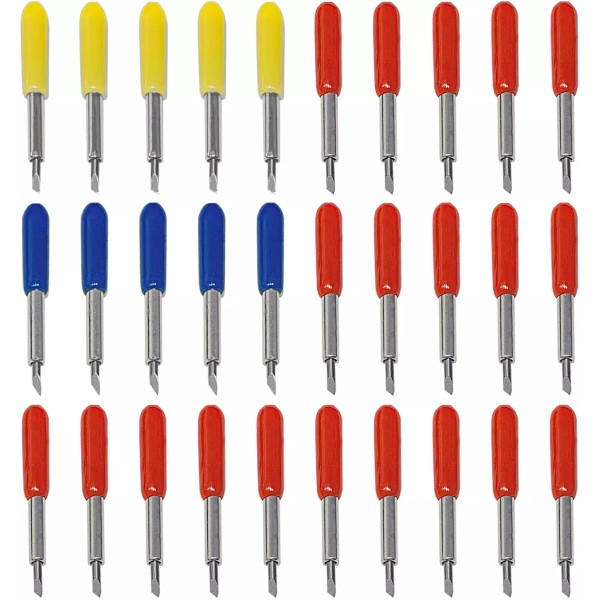30 Pcs Knife Blades Replacement Accessories Covering 5 Fine-Point Blades,