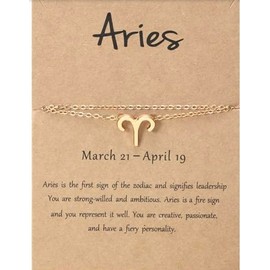 FAIRY GLINT Aries Zodiac Anklet – Bold Gold-Plated Ram Charm for March 21-April 19, Fiery Birth Sign Jewelry for Confident Women