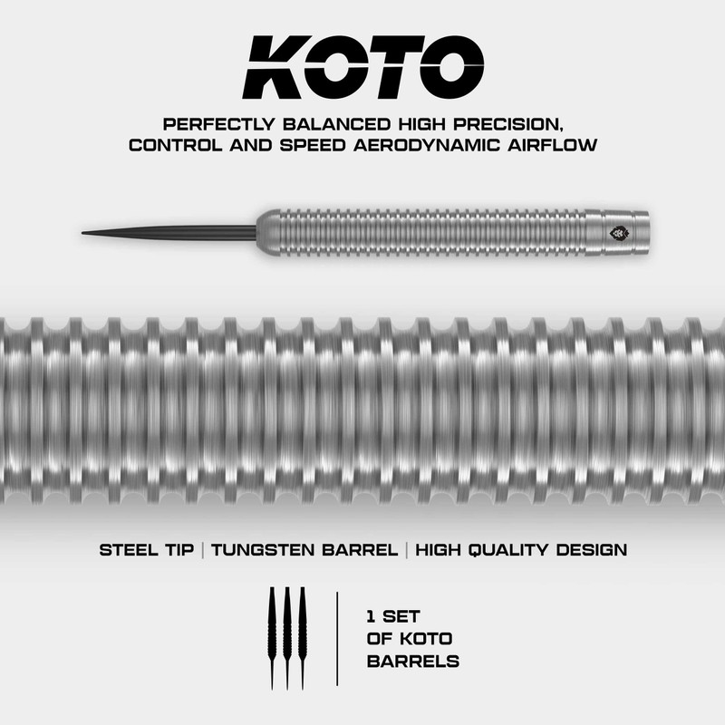 KOTO - Kingmax, 90% Tungsten, 25G, Silver, Steel Tip Darts