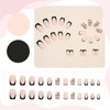 Goiern 24pcs French Tip Press On Nails Short Square Fake