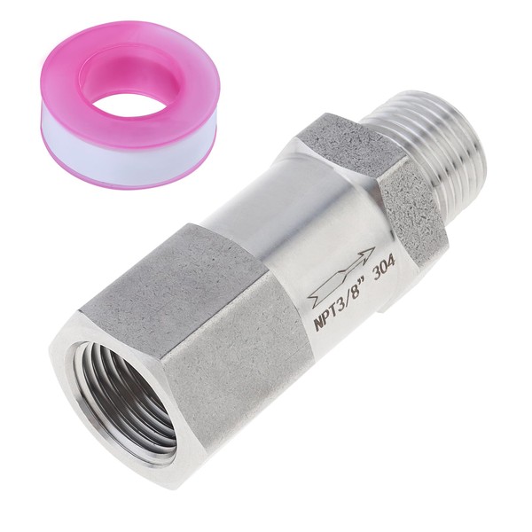 PNXKTXO 304 Stainless Steel Check Valve, 3/8" NPT Male x