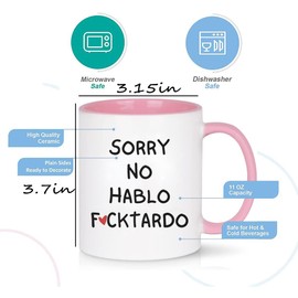 Funny Sarcastic Gift for Coworkers,Boss Friend,Sorry No Hablo Fuctardo Coffee Mugs Birthday Christmas Gifts for Men Women Brother Sister Coffee Mugs (Pink)