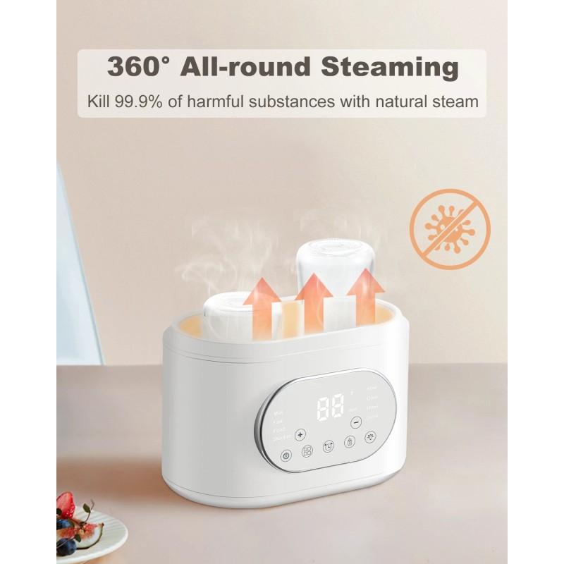 AMZBABYCHEF 10-in-1 Double Bottle Warmer,Accurat