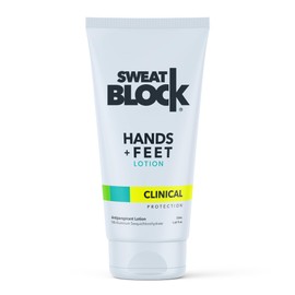 SweatBlock Antiperspirant Lotion for Hands & Feet - CLINICAL STRENGTH for Men & Women - Hyperhidrosis Aid to Stop Excessive Sweating - Reduces Foot Odor - Moisturizing w/ Aloe - Travel Size 1.69 fl oz