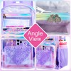 gxtvo 3PCS Clear Backpack, Women’s Sequins Transparent Bookbag Set, Cute