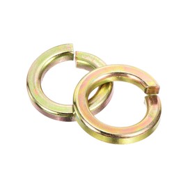 uxcell 1/2" Split Lock Washer, 10Pcs Carbon Steel Spring Lock Washers Metal Split Ring Washer for Screw Bolts Machinery Yellow Zinc