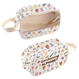 Gardening Alphabet Clear Cosmetic Bag Gardener Gift Plant Lover Gift Plant Mom Gift Gardening Lady Gift (Gardening Bag)