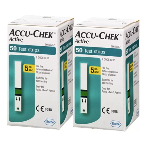Accu-Chek Accu - Chek Paquete 100 Tiras Reactivas Active Glucómetro