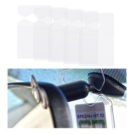 GLSOWEE Clear Parking Permit Holder, Car Rear View Mirror Document Hanger, Vertical Parking Lot Pass Car Parking Card Holder for Passes/Permits/Small Stickers, for Cars, Trucks, SUVs