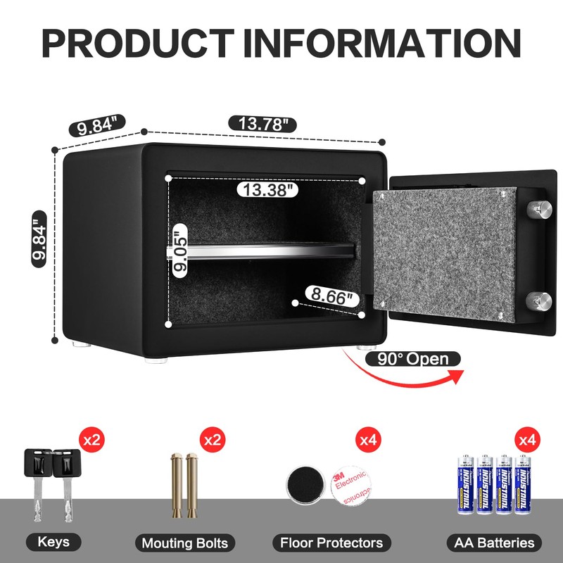 Safe for Home, 1.0 Cubic Feet Small Safe with Removable