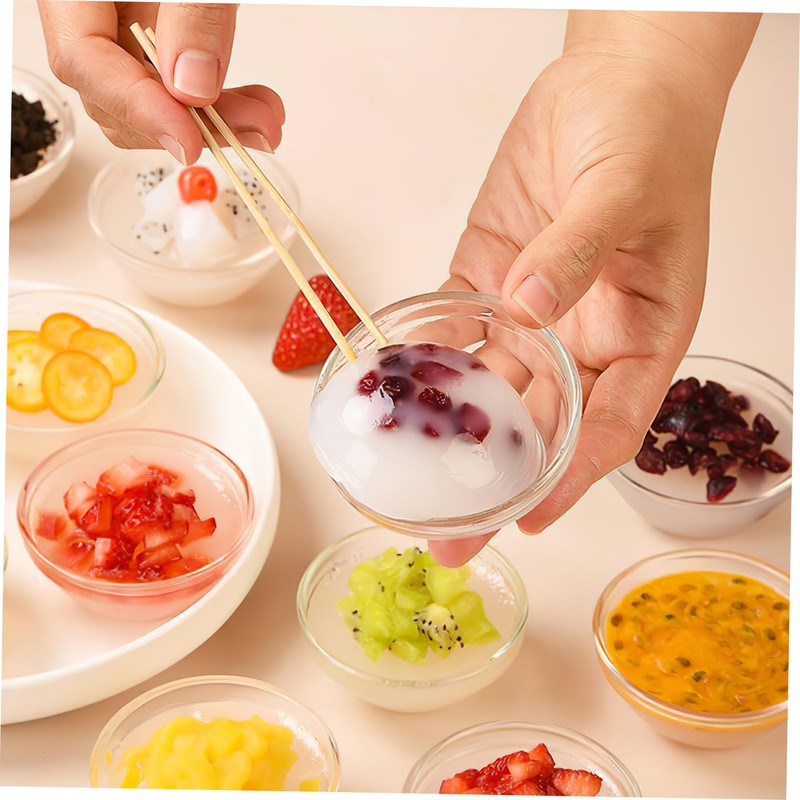 Ipetboom 10PCS Transparent Glass Facial Mask Mixing Bowls DIY Modulating