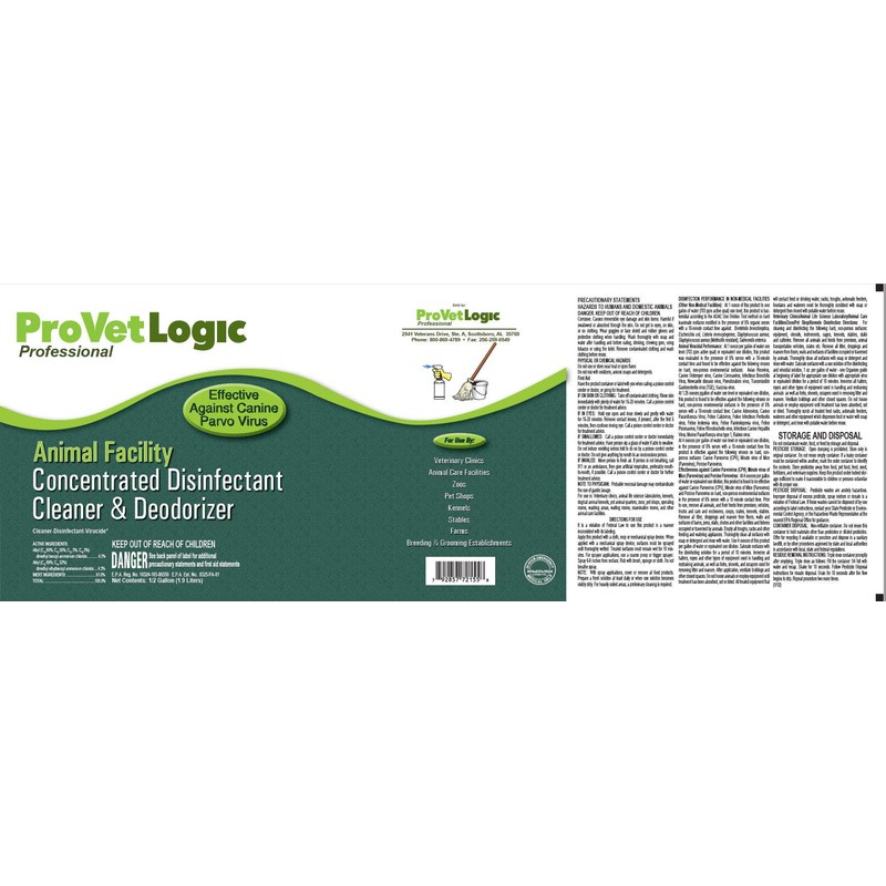 ProVetLogic Animal Facility Disinfectant Cleaner & Deodorizer (Concentrated) - 0.5