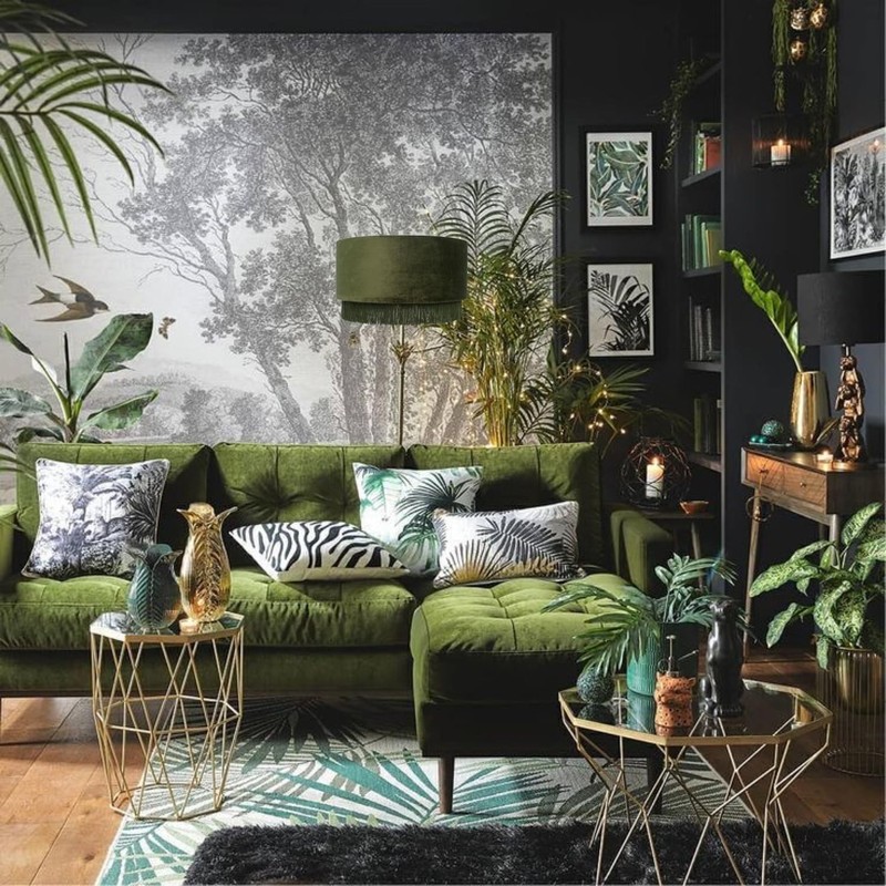 Tristan Home Premium Velvet Drum Lamp Shade with Fringe (Olive