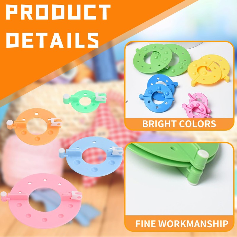 Molygar 16-Piece Pom Pom Maker Kit – 4 Sizes, DIY