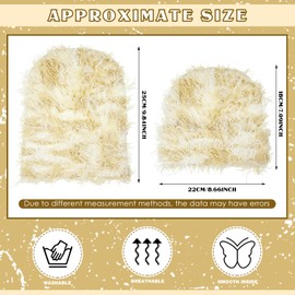 Chuarry Distressed Knitted Beanie Fuzzy Winter Hats Thick Warm Beanies Snow Hats Skull for Women Men Outdoor Ski Knit Cap(Adult,Assorted Beige)