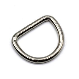 HEAVYTOOL D-Rings 30 mm x 3.8 mm Welded Nickel-Plated Steel (Pack of 20) D Rings Half Ring D Ring Half Rings