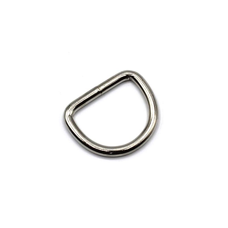HEAVYTOOL D-Rings 30 mm x 3.8 mm Welded Nickel-Plated Steel