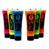 UV Glow Neon Face and Body Paint Set of 6