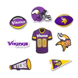 Football Team Shoe Charms Decorative Sport Charm and Sports Merchandise Soccer Fans Team Logo Party Favor Gifts for Men Women Adults Children 8pc Set