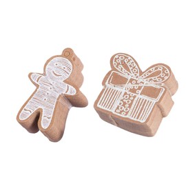 100Pcs Tag Gingerbread Man Shape Kraft Paper Xmas Hang Labels Holiday Present Wrap Card Christmas Tree Hanging Ornament for Christmas Party Favor