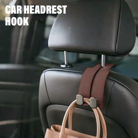 Ganchos de Almacenamiento para Asientos de Coche,Ganchos 2 en 1 para Reposacabezas,Ganchos para Reposacabezas de coche,Capacidad para Bolsos Mochilas y Teléfonos Móviles (Gray-2pcs)