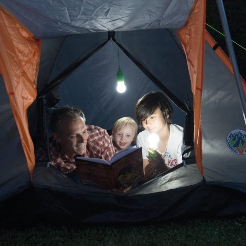 8PCS Portable LED Bulb Light Battery Operated Pull Rope Lamp