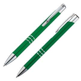 Libetui Pack of 10 High-Quality Ballpoint Pens Metal Ballpoint Pens Retractable Ballpoint Pens Interchangeable Large Capacity Refill Blue Ink Ballpoint Pen Office Household Practice Green