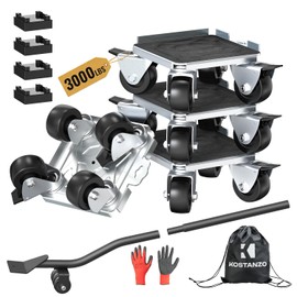 Furniture Moving Dolly with Reinforced Steel Panel Heavy Duty,360°Swivel & Top Brake Furniture Movers with Wheels,Furniture Lifter Set of 4 up to 3000 LBS for Appliances,Sofa,Fridge,Washing Machine