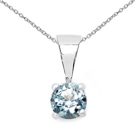 Schmuck-Schmidt -0.40ct Blue Topaz Pendant Necklace, Sterling Silver, Topaz