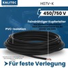 Kalitec 2 Metres H07V-K 10 mm² Black Wiring Cable, Flexible