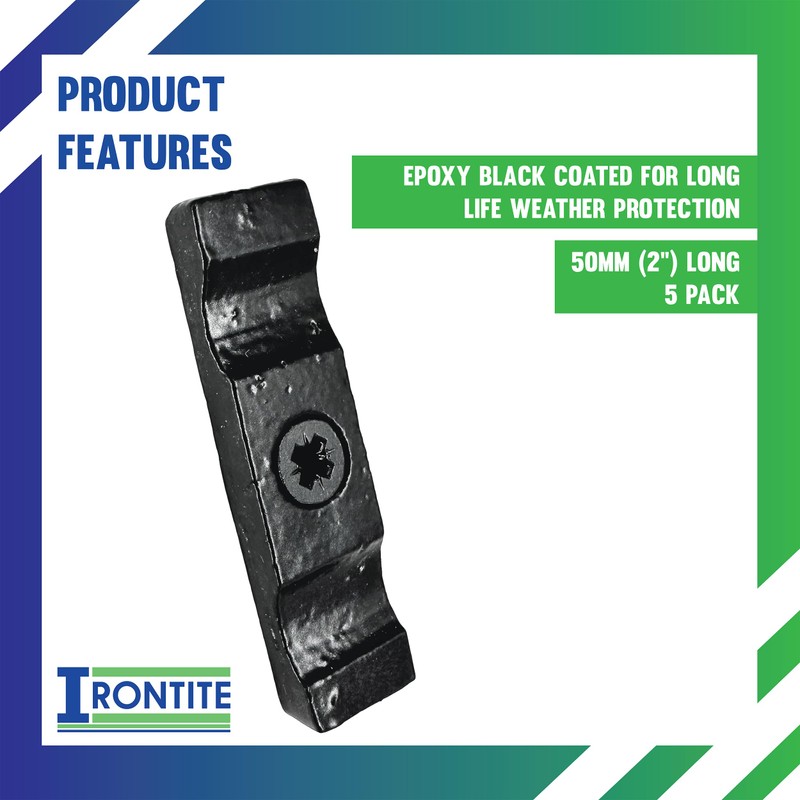 IRONTITE® 5Pc Black Turn Button Latch 50mm (2") Turn Buttons,