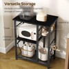 YATINEY Movable Bakers Rack, Microwave Stand with Charging Station, Kitchen