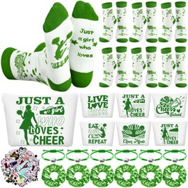 144 Pcs Cheerleader Gifts Bulk for Team, 6 Sets Goodie,Green