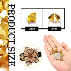 TOAOB 12000 Pieces 3 mm Gold Acrylic Crystals Diamonds Table Shaker Confetti Clear Rhinestones for Table Decoration Wedding Bridal Decoration Vase Beads