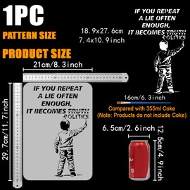 FINGERINSPIRE Banksy Words Painting Stencil 8.3x11.7inch Banksy Boy Writing Template with Brush If You Repeat A Lie Often Enough It Become Truth Stencil Politic Words Setncil Banksy Theme Template