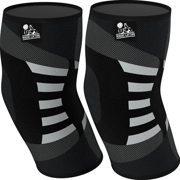 Elbow Compression Sleeves (1 Pair) - Support for Tendonitis Prevention & Recovery (Medium)