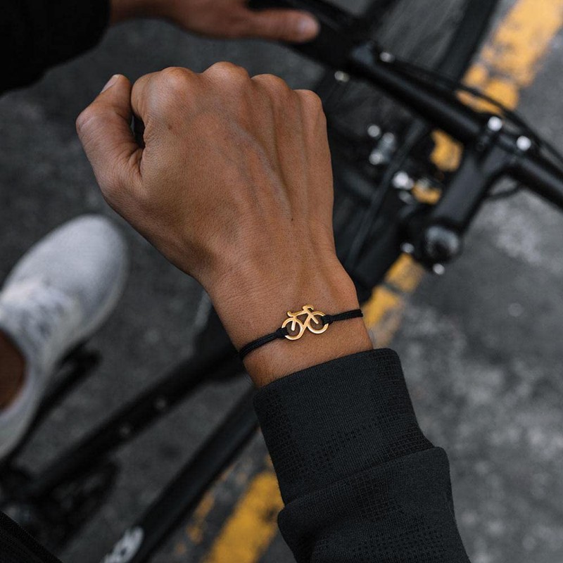 SAILBRACE Bicycle Royal Gold Bracelet Black, Polyester