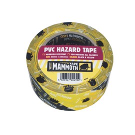 Everbuild Mammoth PVC Hazard Tape, Black and Yellow, 50 mm x 33 m