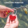 VeYocilk 3.5" 50mm Love Lock Heart Padlock,Red Single Heart Wish