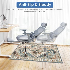 Vicwe Office Chair Mat for Hardwood Floor, 48"×60" Under Desk Chair Mat Rug with Non-Slip Backing as Floor Protector,Computer Rolling Chair Mat for Office Home, Low Pile Carpet Floor Mat