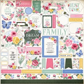 Echo Park/ Carta Bella Carta Bella BLOOM 12x12 Collection Kit Scrapbook Journal Garden Flower Family