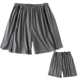 AUSTYLCO Unisex Tear Away Shorts Side Zipper Cotton Post Surgery Recovery Pants for Knee Leg Hip Surgical Recovery